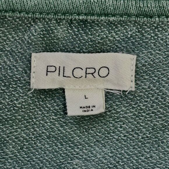 Pilcro Anthropologie Batwing Eyelet Sweatshirt Top Eyelet Embroidered L Boho - Picture 5 of 12